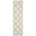 thumbnail image 2 of SAFAVIEH Olympia Eugene Geometric Polyester Shag Runner Rug, Cream/Beige, 2'3" x 8', 2 of 5