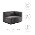 thumbnail image 6 of Modular Sofa Chair, Grey Gray Black, Velvet, French Living Lounge Cafe Lobby Hospitality Restaurant, Modern Contemporary Boutique HB33734, 6 of 6