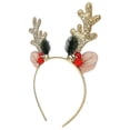 thumbnail image 2 of Glittering Sequin Reindeer Antler Headband with Bells Lightweight Festive Christmas Hair Accessory for Holiday Party Outfits for Women, 2 of 5