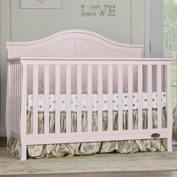 Dream on Me Kaylin 5in1 Convertible Crib, Blush Pink