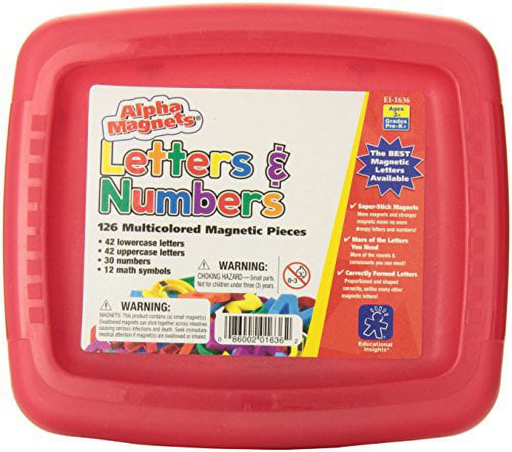 Educational Insights Multicolored Alphamagnets and Mathmagnets, 126 Pieces