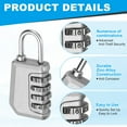 thumbnail image 3 of Uxcell Combination Lock, 4 Digit Padlock Combination Outdoor Waterproof Locker Lock for Gym Luggage Home Sport Hasp Storage Silver, 3 of 7