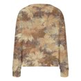 thumbnail image 3 of WRKEKC Maple Leaf Print French Wool Plush Jacket Button Front Fall Winter Soft Coat with Pockets for Coffee Run and Seasonal Style Beige 3XL, 3 of 4