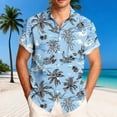 thumbnail image 2 of Tshirts Shirts for Men Cotton,Hawaiian Shirts for Men Casual Summer Beach Shirt Button Down Floral Tropical Vacation Short Sleeve Shirts, 2 of 6
