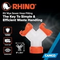 thumbnail image 4 of Camco RhinoFLEX Camper/RV Wye Sewer Hose Fitting | Features 360-Degree Swivel Ends & Built-In Gaskets for Odor Tight Connection | Allows for 2 Sewer Hoses to Connect to the Same Dump Station (39812),, 4 of 5