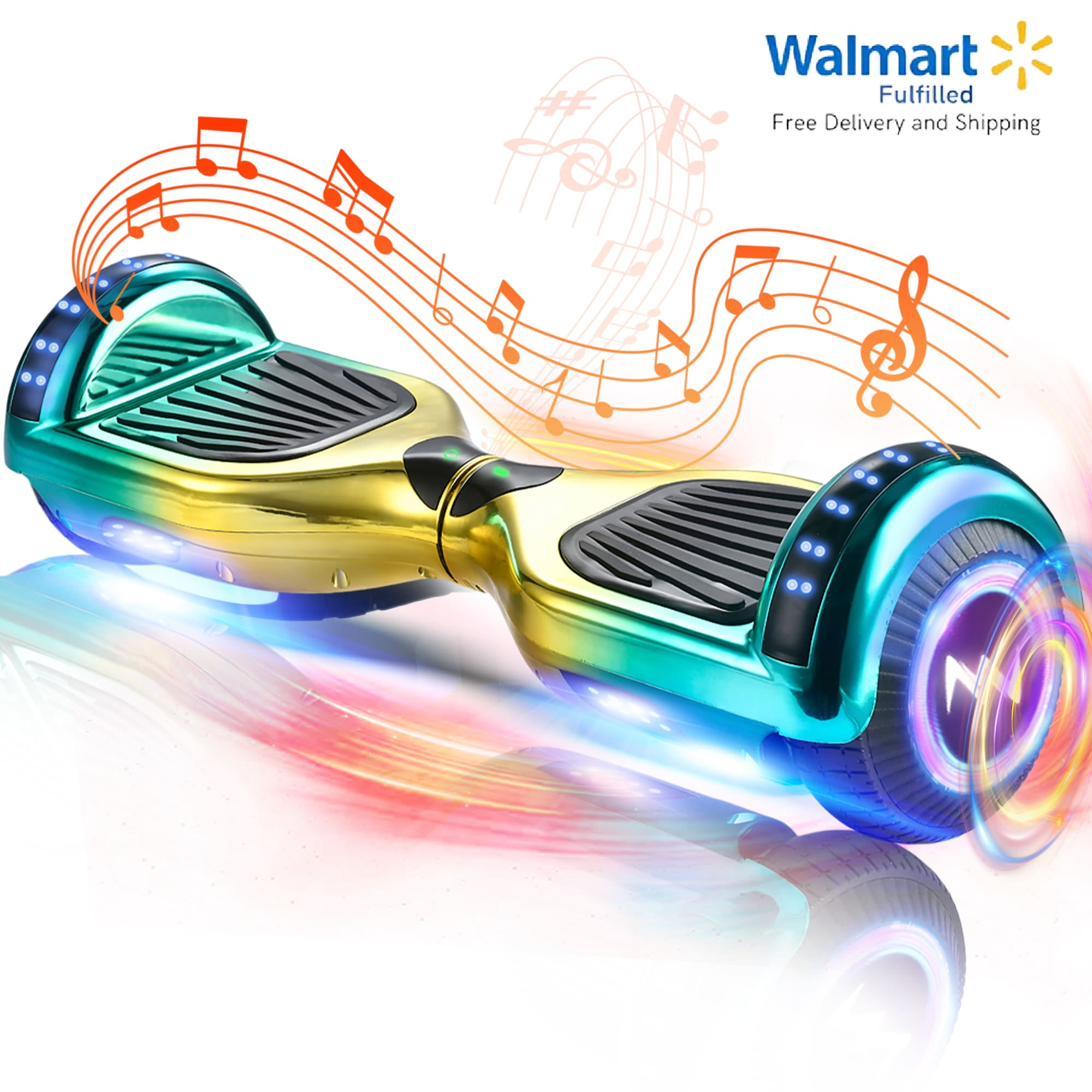 WEELMOTION Chrome Lemon Hoverboard with Music Speaker, 6.5