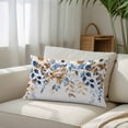 thumbnail image 3 of Orange Blue Botanical King Size Pillow Cover, Pillowcase Protectors with Zipper, Breathable Decorative Throw Pillow Case Cover, Weeping Fall Eucalyptus Leaves Pillow Shams for Couch Sofa 20x36Inch, 3 of 8