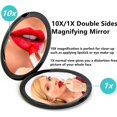 thumbnail image 3 of shiyou-Magnifying Compact Cosmetic Mirror,Mpowtech 1x/10x Magnification Travel Makeup Mirror - Pocket Mirror for Handbag Purse - Handheld 2-Sided Portable Mirror,Compact Mirror for Gift(1x/10X-Black-, 3 of 4