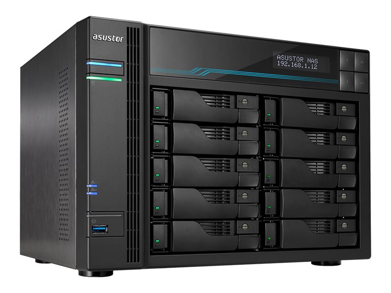 ASUSTOR Lockerstor 10 AS6510T SAN/NAS Storage System - Intel Atom C3538 Quad-core (4 Core) 2.10 GHz - 10 x HDD Supported - 10 x SSD Supported - 8 GB RAM DDR4 SDRAM - Serial ATA/600 Controller - RAID S