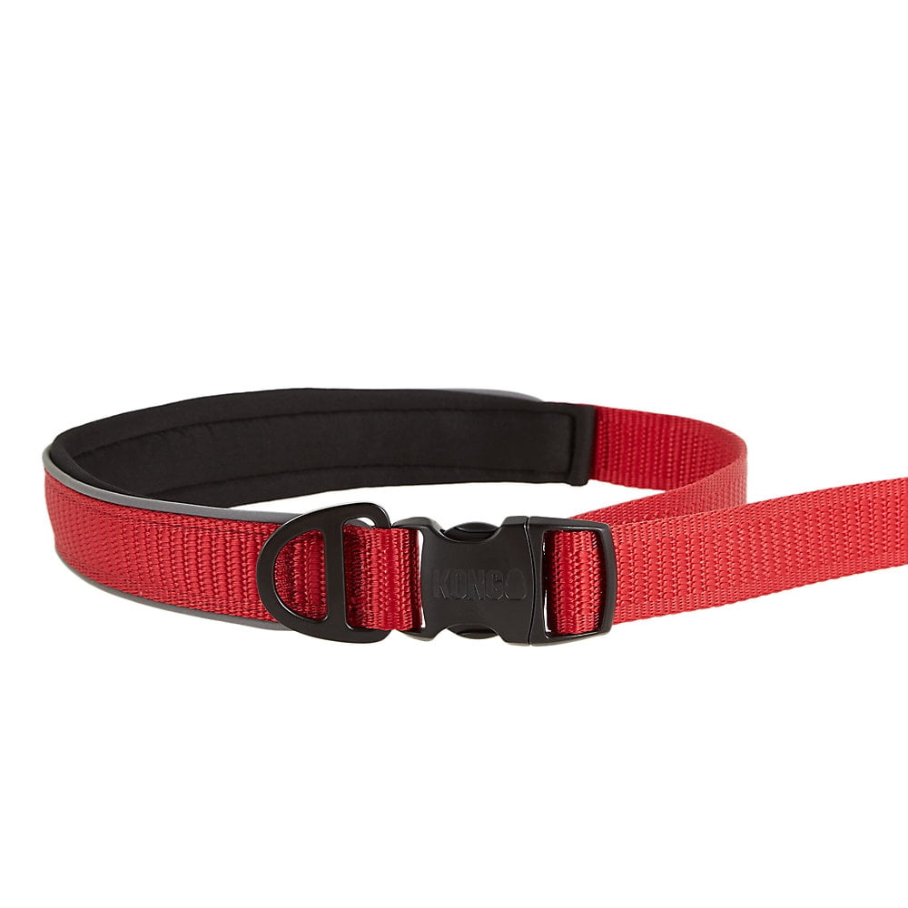 KONG Reflective Shock Absorbing Hands-Free Bungee Dog Leash 6' (Red)