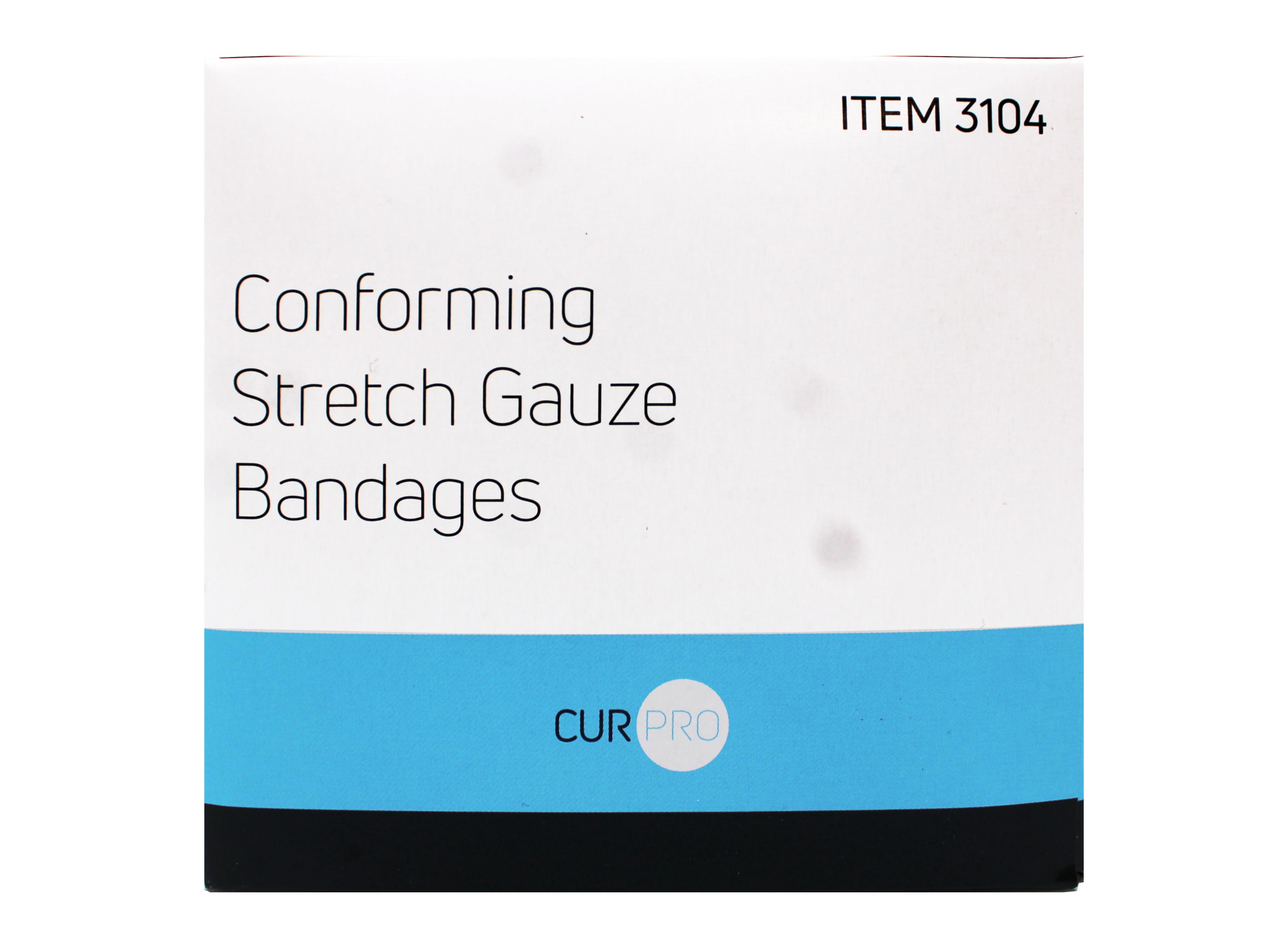 8 Pack - Dynarex Stretch Gauze Bandages, 4" x 4.1 yd, Non-Sterile & Latex-Free, Wound Care in Medical and Home Environments, 12 Count