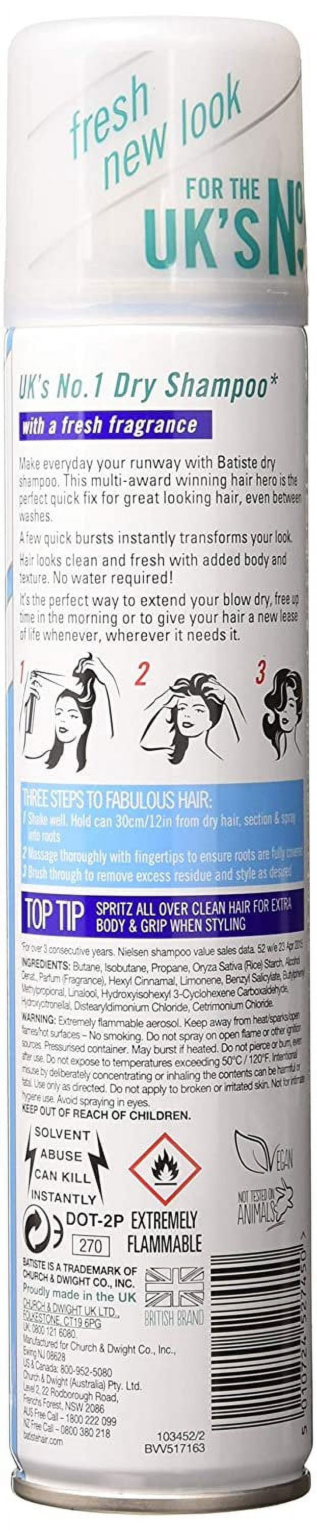 Batiste Dry Shampoo, Light and Breezy Fragrance, 6.73 oz Pack of 6