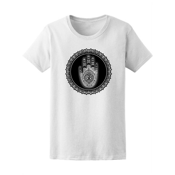 Fatimah Hand Floral Mandala T-Shirt Women -Image by Shutterstock, Female Medium