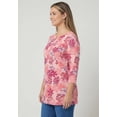 thumbnail image 4 of Roaman's Women's Plus Size Three-Quarter Sleeve Notch Neck Soft Knit Tunic, 4 of 6