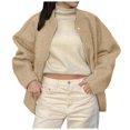 thumbnail image 1 of Wyzesi Fall Coats for Girls Size Fashionable Loose Casual Street Style Solid Color St and Up Collar Concealed Button Jacket Christmas Jackets Costumes, 1 of 5