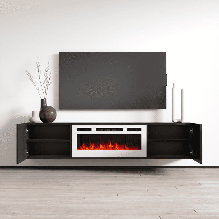 Cali WH-EF Floating Fireplace TV Stand for TVs up to 80, Modern