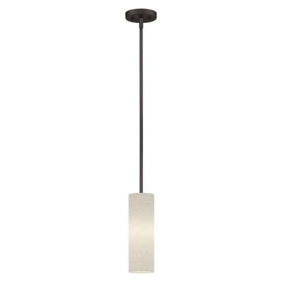 52130-92 Livex Lighting Meridian - 1 Light Mini Pendant in Modern Style - 5 Inches wide by 10 Inches high-English Bronze Finish    -Traditional