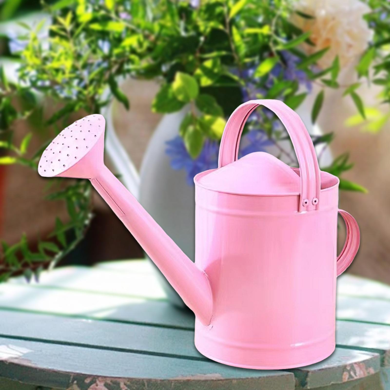 YWMJZEU 4L Watering Can with Handle, Leak, Removable Spout, Garden Tool, Rust-Resistant, pink