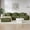 Green, variant on Leumius 113" L-Shaped Modular Sectional Sofa,Corduroy Fabric Upholstered 3 Seater Couch with Deep Seat and Movable Ottoman,No Assembly,Black