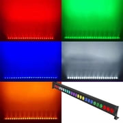 JAJALUYA 2-Pack Rectangular RGB 24 LED Wall Washer Light Bar with Remote for Stage Party