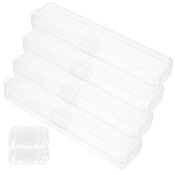 LULULION Small Object Organizer Drinking Straw Carrying Case Transparent Silicone 4Pcs