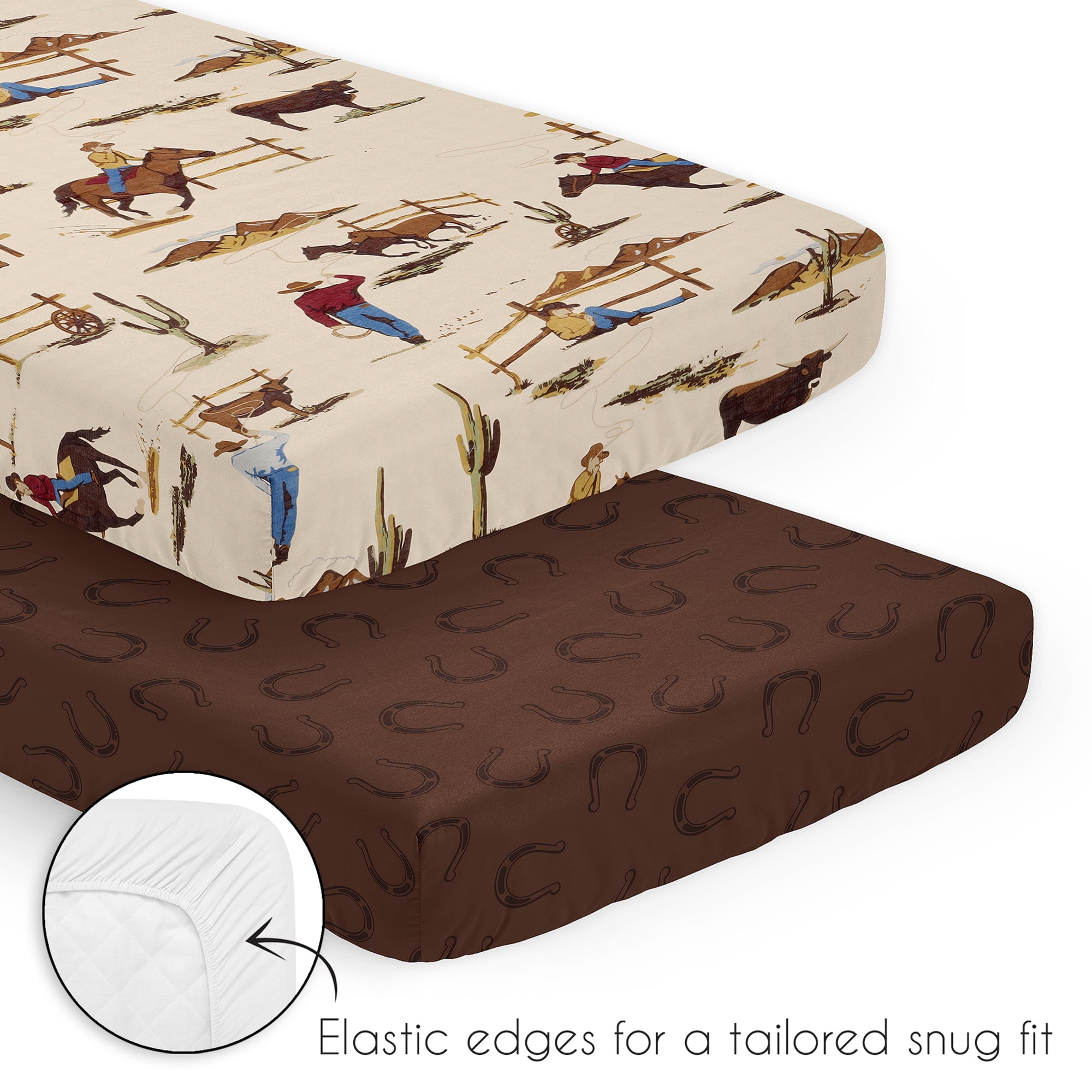 Sweet Jojo Designs Wild West Cowboy Multicolor 3 Piece Mini Crib Bedding Set