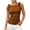 Brown, variant on Women Square Neck Sleeveless Ruched Tie Front Crop Tops Casual Fashion Comfy Slim Tank Tops Solid Ruffled Tops, White XL