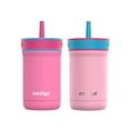 thumbnail image 1 of Gobelet antidéversement pour enfants Contigo Leighton en acier inoxydable avec paille, 354 ml, azalée et fraise, 1 of 7