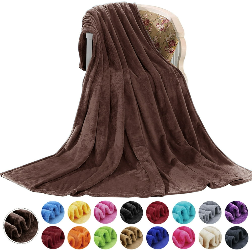 Howarmer Large Coffee Fleece Throw Blankets, King Size Soft Fuzzy
