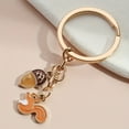 thumbnail image 2 of 1pc Cartoon Squirrel Pine Cone Keychain Cute Animal Key Ring Purse Bag Backpack Car Key Charm Accessory Women Gift, 2 of 6
