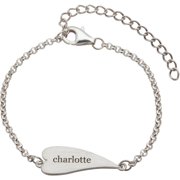 Personalized Planet Sandra Magsamen's Sterling Silver Kids' Engravable Heart Bracelet