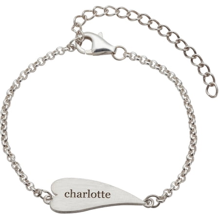Personalized Planet Sandra Magsamen's Sterling Silver Kids' Engravable Heart Bracelet