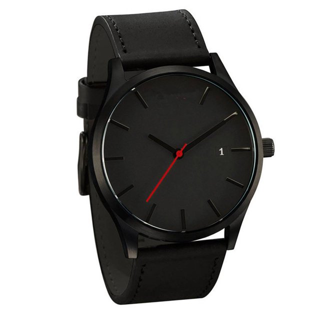 Qarigey Reloj de de cuero con esfera grande para hombre, reloj deportivo informal de negocios, de lujo Relojes negro 4*2.5*19.5 cm