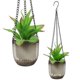 thumbnail image 1 of Hanging Self Watering Planter Pots For Indoor Use Round Minimalist Design 4.7×4.5×4.5in 2Set, 1 of 2