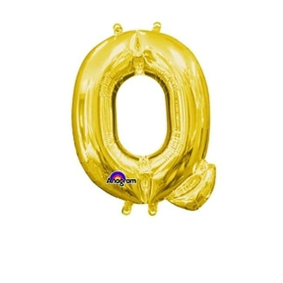 Anagram 78492 16 in. Letter Q Gold Supershape Foil Balloon