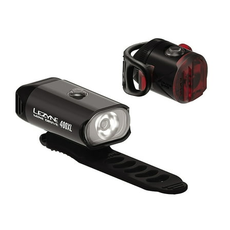 Lezyne Mini Drive 400XL / Femto USB, Light, Front and Rear, Black, Set