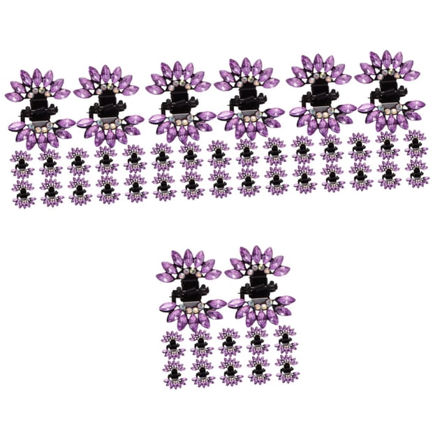 48 Pcs Papillon Strass Clip Mini Griffe Clips Pinces à Cheveux Femmes Pinces à Cheveux Petites Pinces à Griffes pour Cheveux Fins Scintille Petites Pinces à Griffes pour Cheveux Épais Enfant Résine Violet
