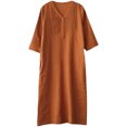 thumbnail image 2 of Baikeli Clearance Womens Dresses Women's Summer Comfort Fashion Solid Color Pocket Button V-Neck Dress Summer Dresses for Women 2024, 2 of 3