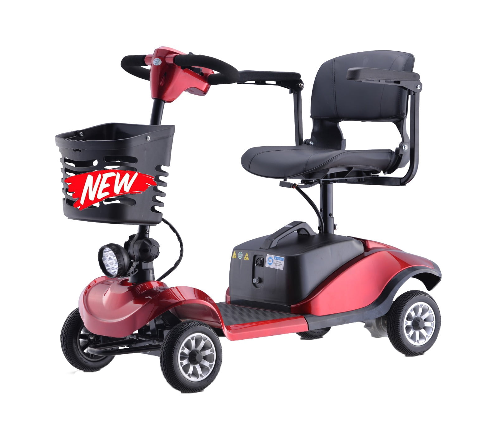 Rubicon FX01 - All Terrain & Heavy Duty 4-Wheel Mobility Scooter with Basket for Seniors & Disabled Adults | Folding, Compact, Long Range Travel