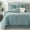 Blue, variant on Lanco 7 Piece Beige Comforter Set, King Size Chain Stiching Embroidery Bedding, All Season Floral Leaves Bedding Set, Bed Skirt, Pillows & Shams