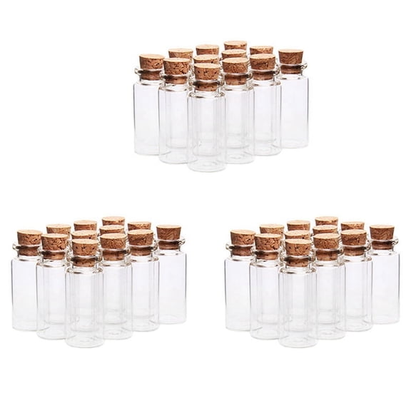 60 Pcs Vials Bottles Mini Glass Bottle with Cork Stopper Wish Bottles, for Weddings, Creations and (10Ml )
