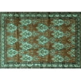 thumbnail image 1 of Ahgly Company Machine Washable Indoor Rectangle Persian Turquoise Blue Traditional Area Rugs, 3' x 5', 1 of 4
