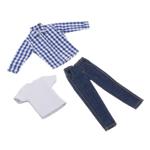 Traje de ropa para muñecos de hombre a escala 1/12, ropa para figuras de hombre a escala 1/12, ropa informal, traje de abrigo. azul largo
