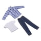thumbnail image 1 of Traje de ropa para muñecos de hombre a escala 1/12, ropa para figuras de hombre a escala 1/12, ropa informal, traje de abrigo. azul largo, 1 of 9