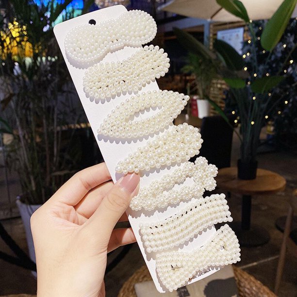 5/8 unids/set mujeres niñas elegantes perlas de imitación geométricas horquillas dulces Clips de adorno para el cabello pasadores accesorios de moda para el cabello Tan Jianjun unisex