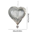 thumbnail image 4 of Viento en Forma Corazón Que Cuelga Metal Al Aire Libre para Jardín (plata 25 * 36 Cm), 4 of 6