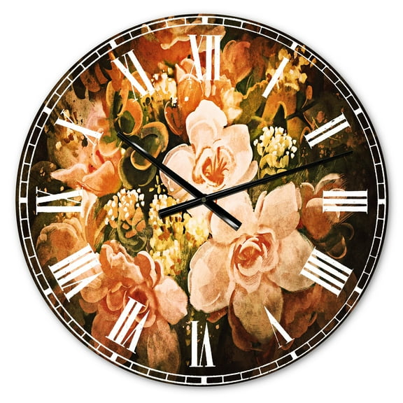 Designart 'bouquet of flowers' Traditional wall clock