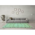 thumbnail image 3 of Ahgly Company Indoor Square Oriental Light Blue Traditional Area Rugs, 8' Square, 3 of 4