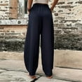 thumbnail image 5 of Babysbule Women High Waist Casual Wide Leg Long Pants Women's Casual Loose Baggy Pocket Pants Fashion Playsuit Trousers Overalls Cotton And Linen Pants, 5 of 7