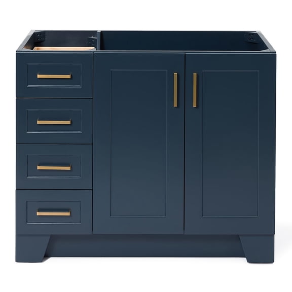 Ariel Taylor 42 In. Right Offset Single Sink Base Cabinet In Midnight Blue